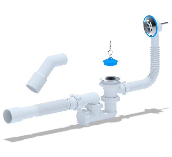 Santechnikos prekės. Vonios įranga. Sifonai. Sifonas voniai su perlaja ANI 1 1/2