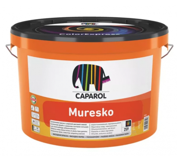 Dažai. Dažai, dažymo įrankiai, dažymo juostos. Fasadiniai dažai. Silakriliniai dažai Muresko B1 2,5l