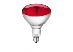 Apšvietimas. Lempos, LED lemputės, LED juostos. Halogeninės ir kaitrinės lemputės. Šildymo lempa E27, raudona 150W 