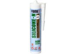 Vidaus apdailos prekės. Hermetikai, montavimo putos, sandarinimo juostos. Silikoniniai hermetikai. Silikonas FOME FLEX neutralus, baltas, 300 ml 