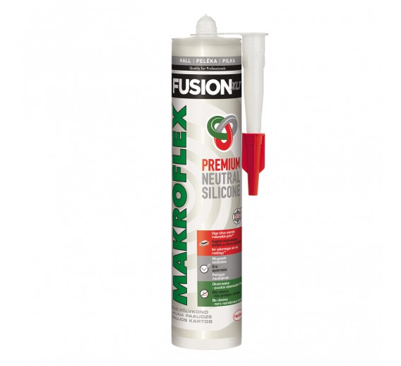 Vidaus apdailos prekės. Hermetikai, montavimo putos, sandarinimo juostos. Silikoniniai hermetikai. Silikonas Makroflex Fusion baltas 280ml 