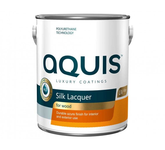 Dažai. Medienos apsaugos ir dekoravimo priemonės. Lakas. Šilko blizgesio lazūrinis lakas medienai AQUIS, bespalvis 650 ml
