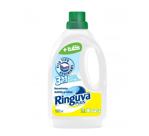 Švaros prekės. Skalbimo milteliai, skalbikliai, plovimo priemonės. Skalbiklis Ringuva Plius 3in1 1l 