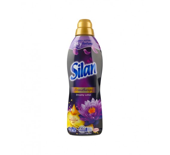 Švaros prekės. Skalbimo milteliai, skalbikliai, plovimo priemonės. Skalbinių minkštiklis SILAN Dreamy Lotus, 770 ml 