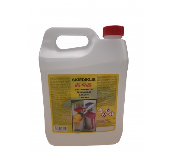 Dažai. Glaistas, gruntas, klijai, skiedikliai. Skiedikliai, tirpikliai. Skiediklis 646 20 l 