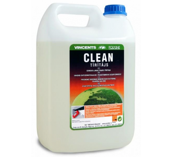 Statybinės medžiagos. Statybinė chemija. Plastifikatoriai. Skiedinių dėmių valiklis Clean 5l 