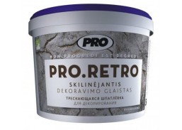 Dažai. Glaistas, gruntas, klijai, skiedikliai. Glaistai. Dekoratyvinis glaistas. Skilinėjantis dekoravimo glaistas PRO RETRO 15 kg 