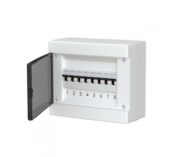 Elektros prekės. Elektros skydai, paskirstymo dėžės. Skydelis Scame 8 modulių v/t IP40 