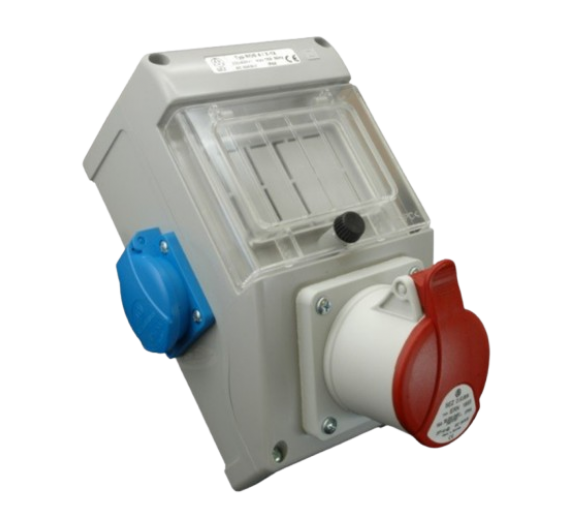 Elektros prekės. Elektros skydai, paskirstymo dėžės. Skydelis su kištukiniais lizdais ROS 4/x-12/S 