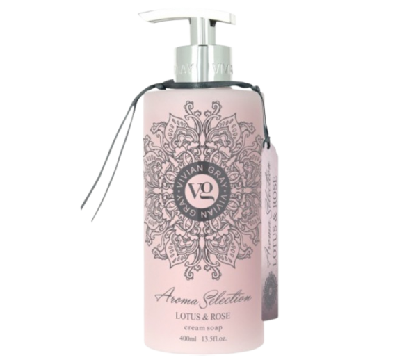 Švaros prekės. Muilas, pasta rankoms plauti. Skystas muilas Lotus  Rose 400ml