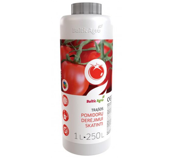 Sodo ir daržo prekės. Trąšos ir durpių substratai. Trąšos. Skystos trąšos. Skystos koncentruotos trąšos pomidorams 1l