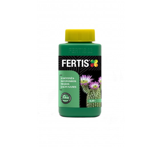 Sodo ir daržo prekės. Trąšos ir durpių substratai. Trąšos. Skystos trąšos. Skystos trąšos kaktusams FERTIS 250 ml 