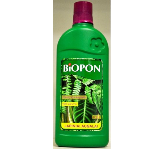 Sodo ir daržo prekės. Trąšos ir durpių substratai. Trąšos. Skystos trąšos. Skystos trąšos žaliems augalams Biopon 500ml 