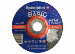 Darbo įrankiai. Įrankių priedai. Šlifavimo medžiagos. Metalo šlifavimo diskai. Šlifavimo diskas Specialist 125x6x22 mm 
