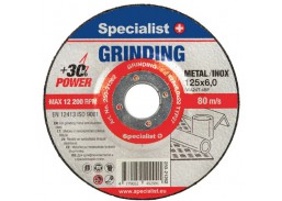 Darbo įrankiai. Įrankių priedai. Šlifavimo medžiagos. Metalo šlifavimo diskai. Šlifavimo diskas Specialist+ d-125x6mm