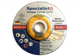 Darbo įrankiai. Įrankių priedai. Šlifavimo medžiagos. Metalo šlifavimo diskai. Šlifavimo diskas Specialist Long life 125x6,4x22,23 mm 