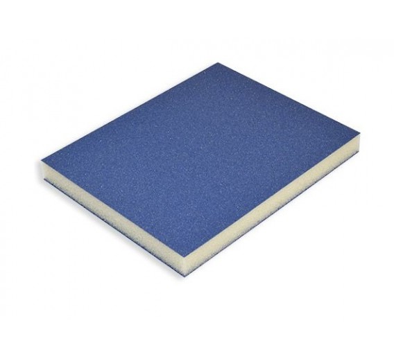 Darbo įrankiai. Įrankių priedai. Šlifavimo medžiagos. Šlifavimo kempinės. Šlifavimo kempinė 123x98x13 mm, Blue superfine 