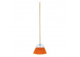 Namų apyvokos prekės. Šepečiai, šluotos, semtuvėliai. Šluota su 27 cm PVC šeriais ir medinė rankena 120 cm Klintek 