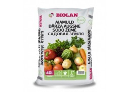 Sodo ir daržo prekės. Trąšos ir durpių substratai. Durpių ir žemių substratai. Sodo žemė Biolan, 40 l 