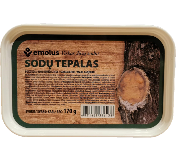 Sodo ir daržo prekės. Augalų apsaugos priemonės. Sodo priežiūros priemonės. Sodų tepalas Emolus 170 g