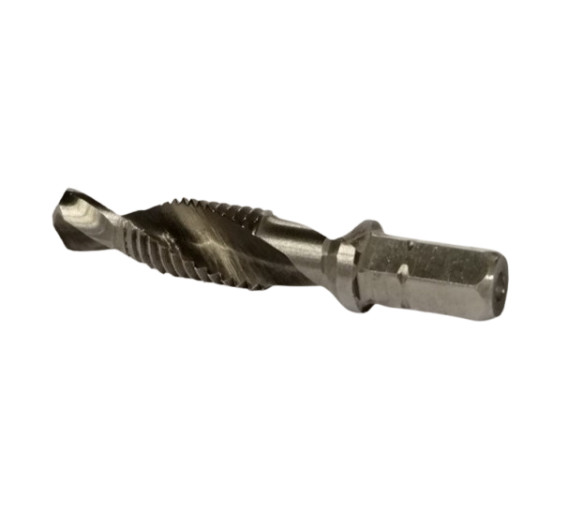 Darbo įrankiai. Mechaniniai įrankiai. Sriegimo įrankiai. Sriegikliai. Sriegiklis su grąžtu M8 