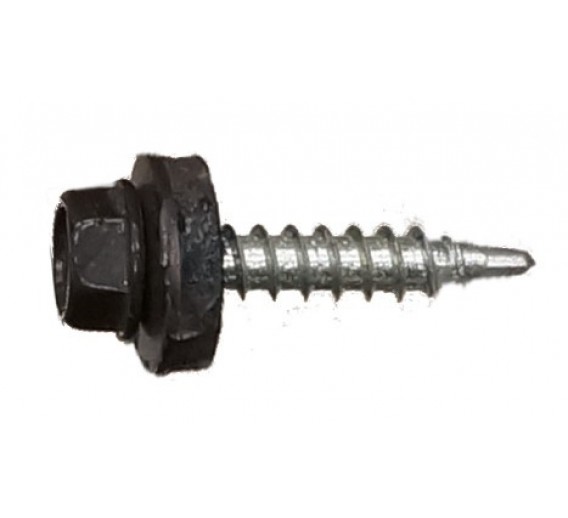 Tvirtinimo detalės. Stoginiai savisriegiai. Spalvoti stoginiai savisriegiai 4,8x28. Stoginis savisriegis 4.8x28 mm RAL8019 į medį 