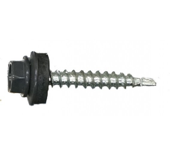 Tvirtinimo detalės. Stoginiai savisriegiai. Spalvoti stoginiai savisriegiai 4,8x35. Stoginis savisriegis 4.8x35 mm RAL7024 į medį 