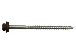 Tvirtinimo detalės. Stoginiai savisriegiai. Spalvoti stoginiai savisriegiai 5,5x80 ir 5,5x100. Stoginis sraigtas 6x100 RAL8017 į medį 