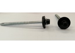 Tvirtinimo detalės. Stoginiai savisriegiai. Spalvoti stoginiai savisriegiai 5,5x80 ir 5,5x100. Stoginis sraigtas 6x80 RAL9005 į medį 
