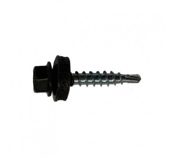 Tvirtinimo detalės. Stoginiai savisriegiai. Spalvoti stoginiai savisriegiai 5,5x80 ir 5,5x100. Stogo sraigtas Torx, 6x100 RAL9005 