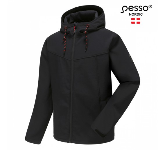 Darbo saugos prekės. Darbo drabužiai. Striukės. Striukė LEO Ripstop SoftShell Pesso, juoda 2XL 