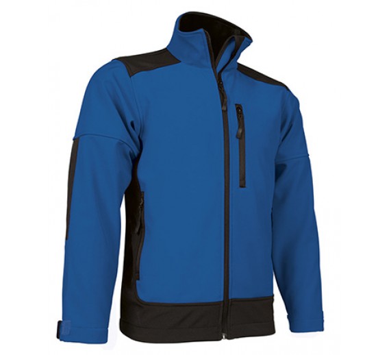 Darbo saugos prekės. Darbo drabužiai. Striukės. Striukė Valento Softshell SAPONI royal blue/black