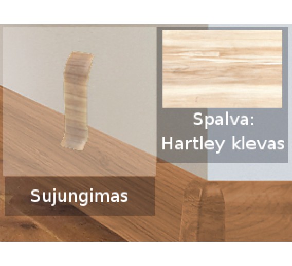 Vidaus apdailos prekės. Apdailos, sujungimo profiliai. Grindjuostės. Izzi grindjuostės, kampai, sujungimai. Sujungimas SMART FLEX / IZZI, Hartley klevas 2 vnt. 