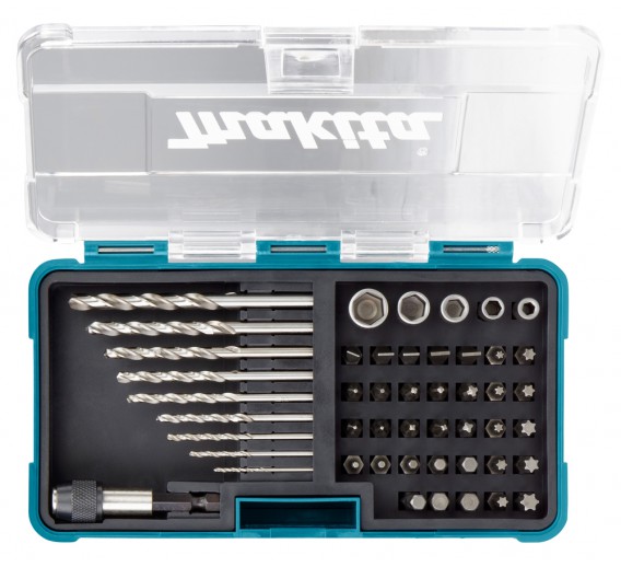 Darbo įrankiai. Mechaniniai įrankiai. Atsuktuvai, antgaliai. Sukimo antgaliai. Sukimo antgalių ir grąžtų komplektas 48 vnt. Makita B-36192 