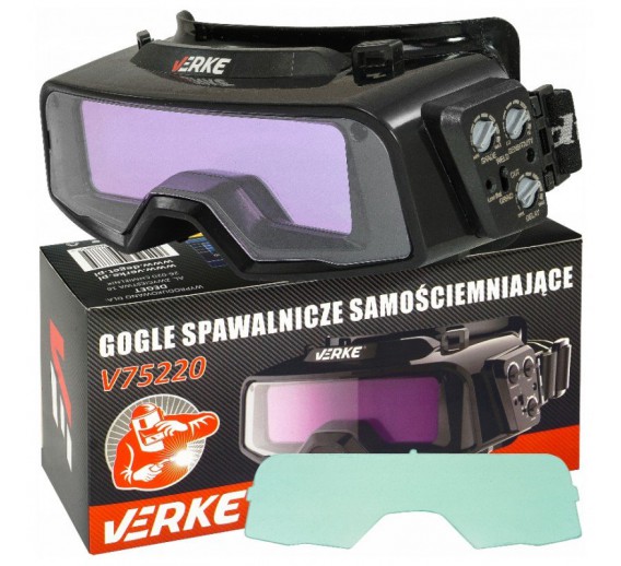 Elektros prekės. Suvirinimo įranga ir reikmenys. Suvirintojo skydeliai. Suvirintojo akiniai VERKE V75220 aut. filtr 