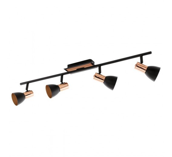 Apšvietimas. Lubiniai šviestuvai. Šviestuvas EGLO BARNHAM GU10 4x3.3W 4x240lm black 