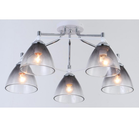 Apšvietimas. Lubiniai šviestuvai. Šviestuvas K90585/5 WT+CR E27 5x60W 