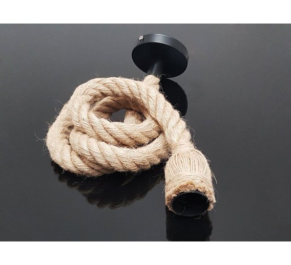 Apšvietimas. Pakabinami šviestuvai. Šviestuvas su medžiaginiu džiuto laidu 1,5 m, E27 