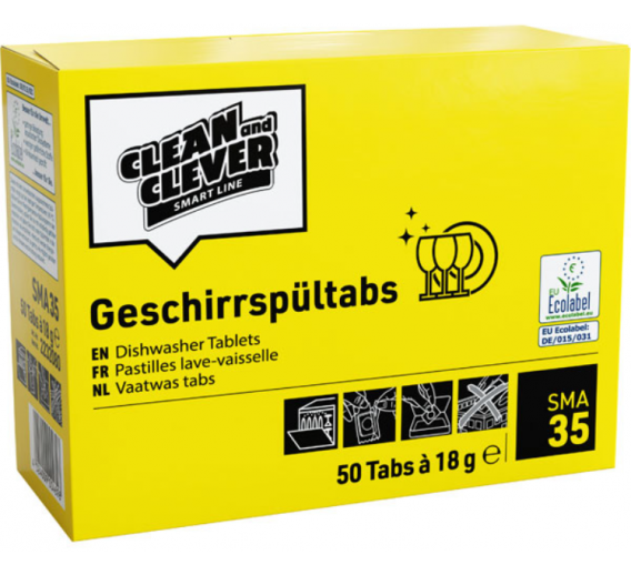Švaros prekės. Buitinė chemija, valikliai. Tabletės indaplovėms SMA35 50vnt