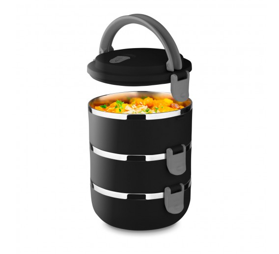 Termosas maistui 3x0,7l juodas 