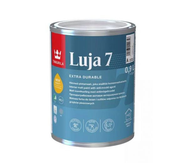 Dažai. Dažai, dažymo įrankiai, dažymo juostos. Specialios paskirties dažai. Tikkurila dažai Tikkurila LUJA 7 Matt A 0,9l 
