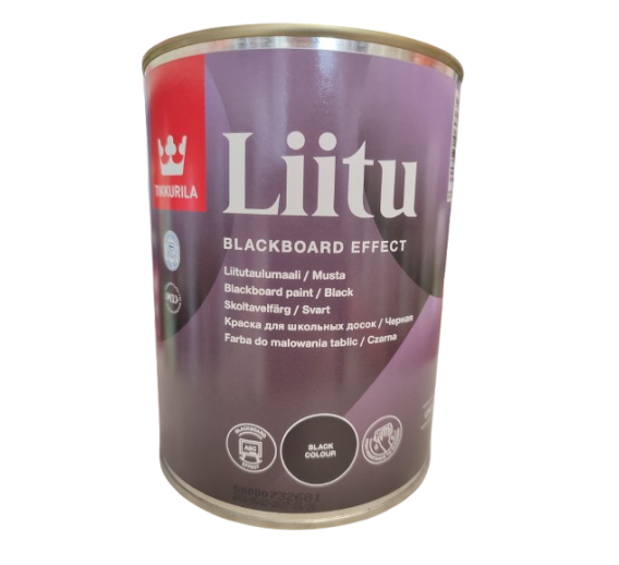 Dažai. Dažai, dažymo įrankiai, dažymo juostos. Specialios paskirties dažai. Tikkurila juodi dažai LIITU MUSTA 1L 
