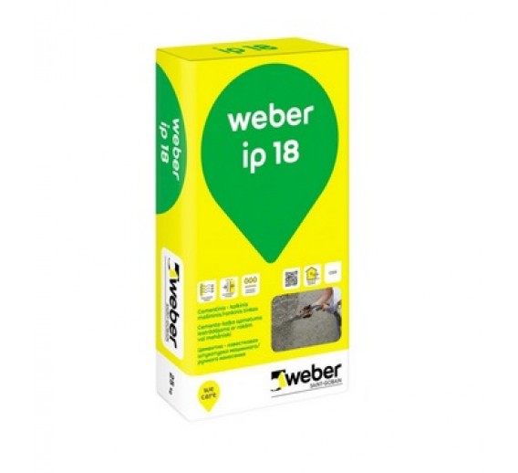 Statybinės medžiagos. Mišiniai. Cementinis ir molio tinkas. Tinkas Weber ip18,25kg 