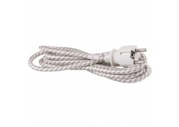 Elektros prekės. Prailgintuvai, ilgikliai ritės. Tinklo laidas 2.4 m 3x0.75 mm tekstilinis 