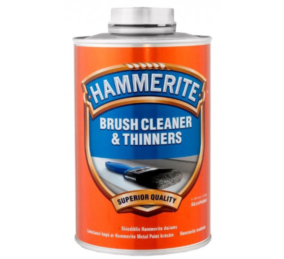 Dažai. Dažai, dažymo įrankiai, dažymo juostos. Metalo dažai. Tirpiklis HAMMERITE Brush 250ml 
