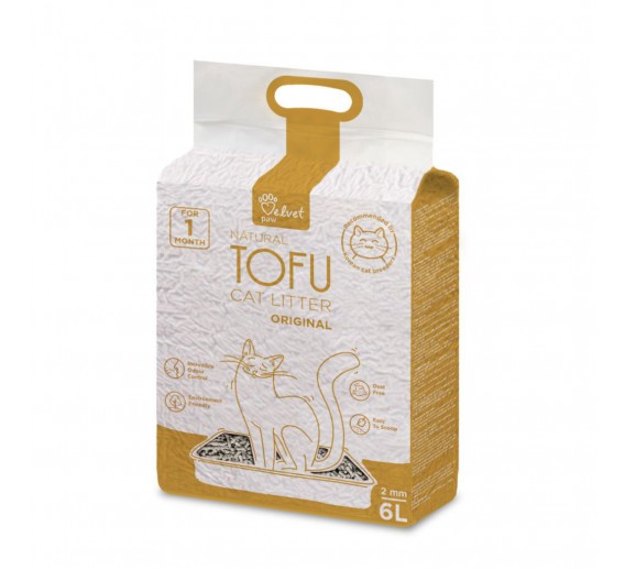 Gyvūnų prekės. Gyvūnėlių priežiūros priemonės. Kraikas naminiams gyvūnams, tualetai gyvūnams. Tofu kačių kraikas originalus 2 mm 6l 
