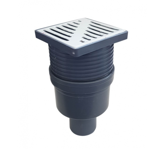 Santechnikos prekės. Vonios įranga. Trapai ir dušo latakai. Trapas D50 100x100mm 