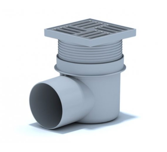 Santechnikos prekės. Vonios įranga. Trapai ir dušo latakai. Trapas  D50 10x10cm