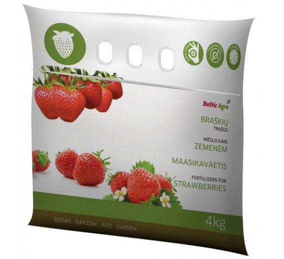 Sodo ir daržo prekės. Trąšos ir durpių substratai. Trąšos. Birios trąšos. Trąšos braškėms Baltic Agro, 4kg 