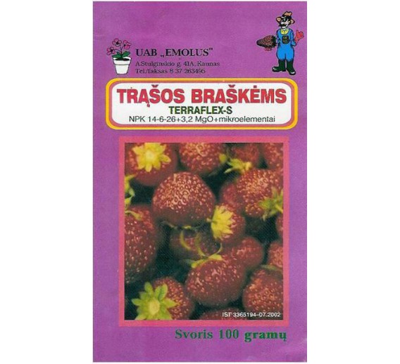 Sodo ir daržo prekės. Trąšos ir durpių substratai. Trąšos. Birios trąšos. Trąšos braškėms Emolus 100 g 